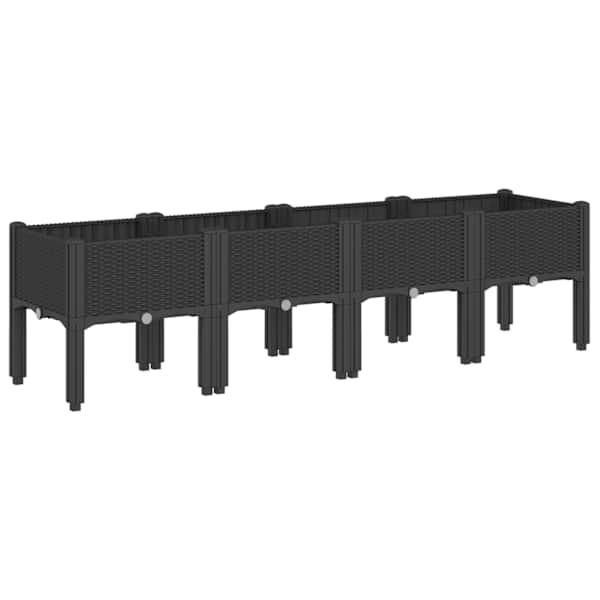 Taimekast jalgadega 160 × 40 × 42 cm, PP (polüpropüleen) – must
