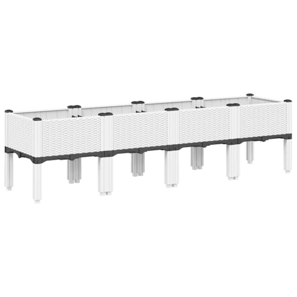 Taimekast jalgadega 160 × 40 × 42 cm, PP (polüpropüleen) – valge