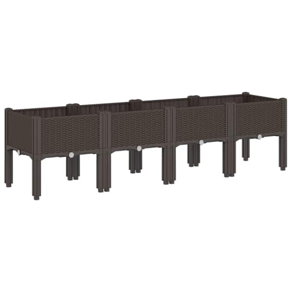 Taimekast jalgadega 160 × 40 × 42 cm, PP (polüpropüleen) – pruun