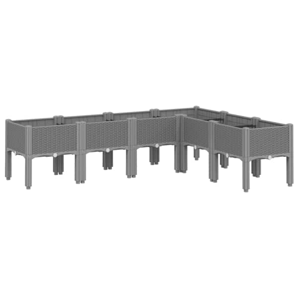 Taimekast jalgadega 160 × 120 × 42 cm, PP (polüpropüleen) – helehall