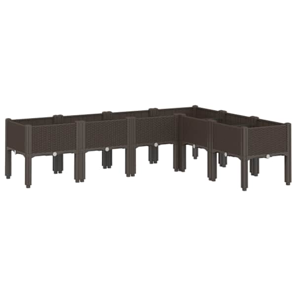 Taimekast jalgadega 160 × 120 × 42 cm, PP (polüpropüleen) – pruun