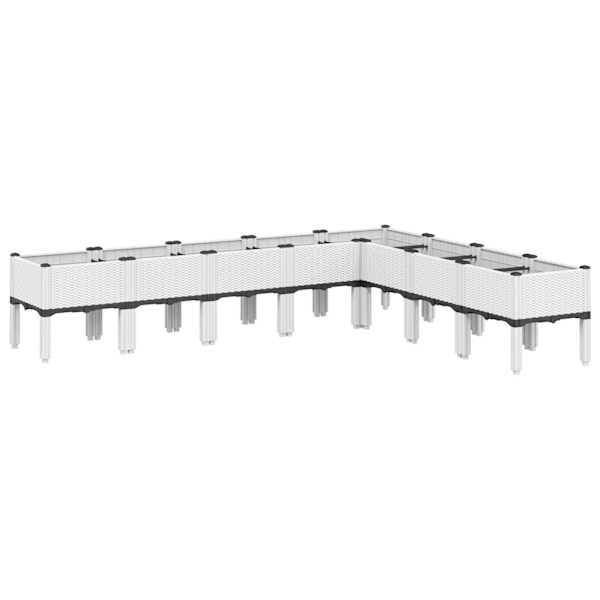 Taimekast jalgadega 200 × 160 × 42 cm, PP (polüpropüleen) – valge