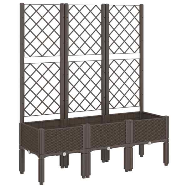 Taimekast võrega 120 × 40 × 142 cm, PP (polüpropüleen) – pruun