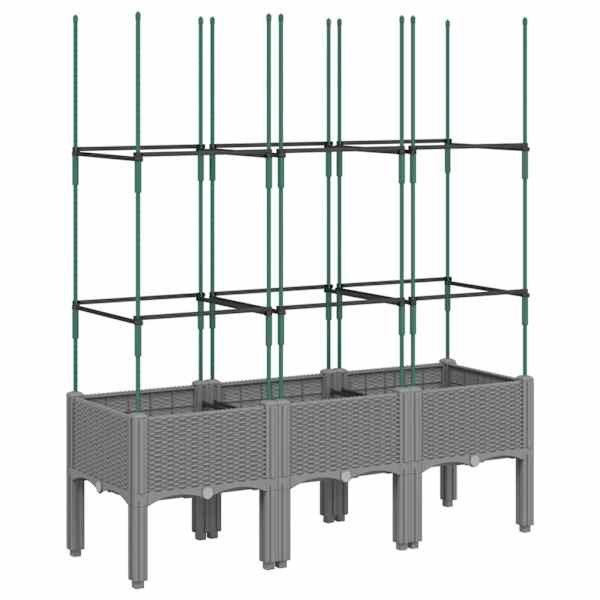 Taimekast võrega 120 × 40 × 142,5 cm, PP (polüpropüleen) – helehall