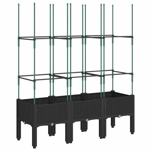 Taimekast võrega 120 × 40 × 142,5 cm, PP (polüpropüleen) – must