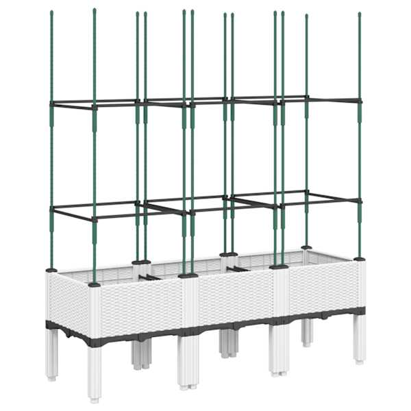 Taimekast võrega 120 × 40 × 142,5 cm, PP (polüpropüleen) – valge