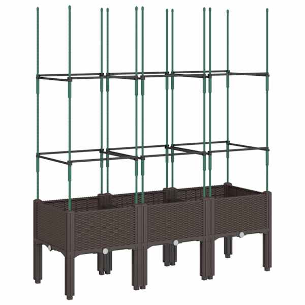 Taimekast võrega 120 × 40 × 142,5 cm, PP (polüpropüleen) – pruun