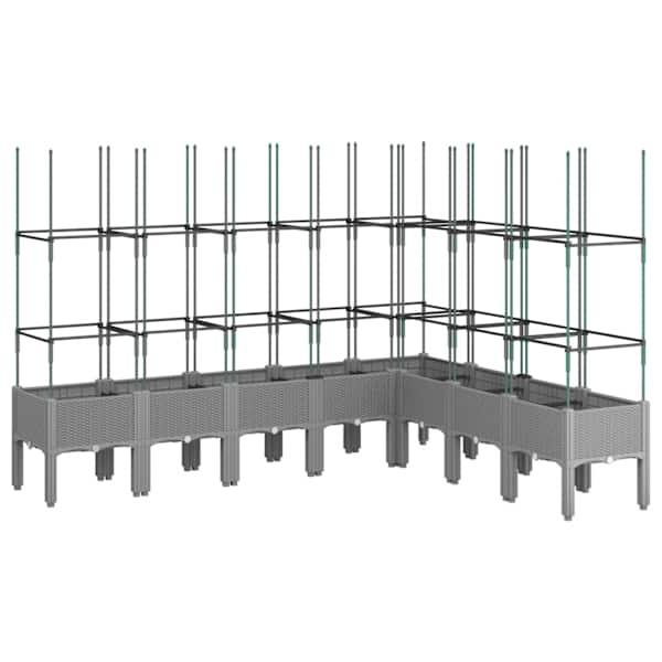 Taimekast võrega 200 × 160 × 142,5 cm, PP (polüpropüleen) – helehall