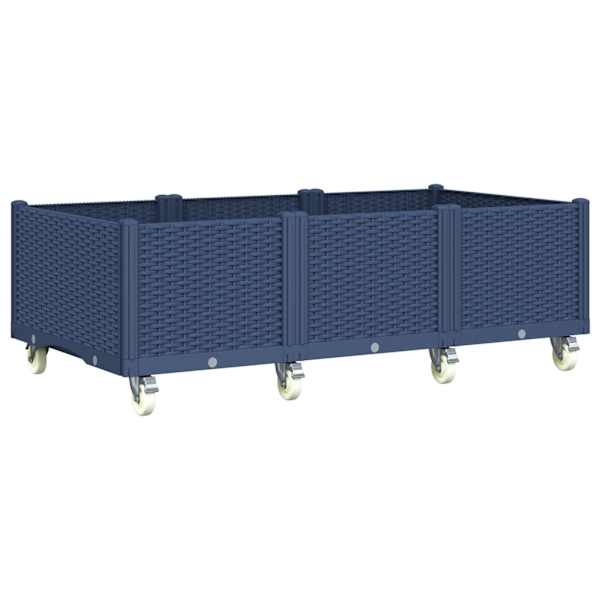 Taimekast ratastega 150 × 80 × 54 cm, PP (polüpropüleen) – sinakashall