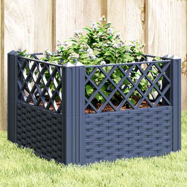 Taimekast 43,5 × 43,5 × 43,5 cm, PP (polüpropüleen) – sinakashall