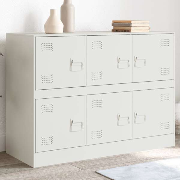 Puhvetkapp, valge, 99 × 39 × 73 cm, teras