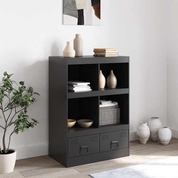 Kõrge kapp, must, 67 × 39 × 95 cm, teras