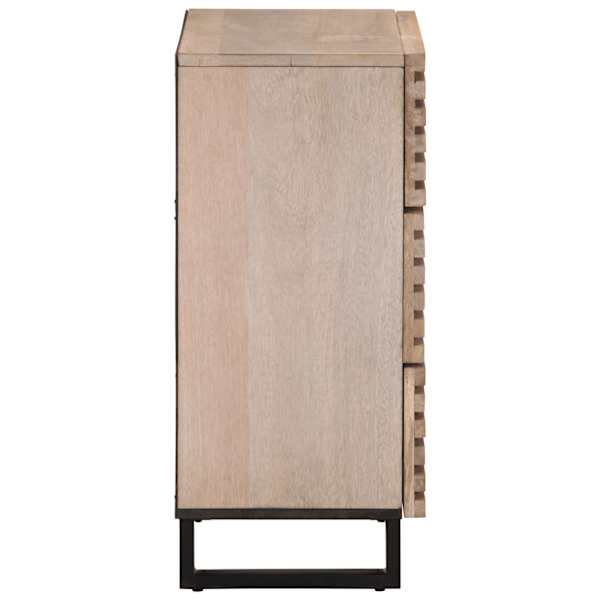 Puhvetkapp, valge, 60 × 34 × 75 cm, mangopuit