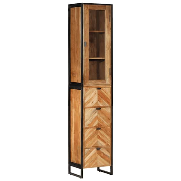 Vannitoakapp, 40 × 27 × 190 cm, raud ja akaatsiapuit
