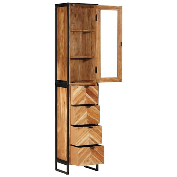 Vannitoakapp, 40 × 27 × 190 cm, raud ja akaatsiapuit