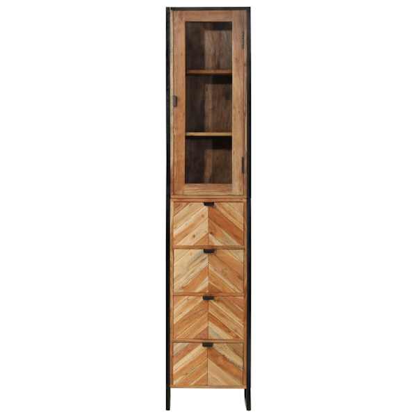 Vannitoakapp, 40 × 27 × 190 cm, raud ja akaatsiapuit