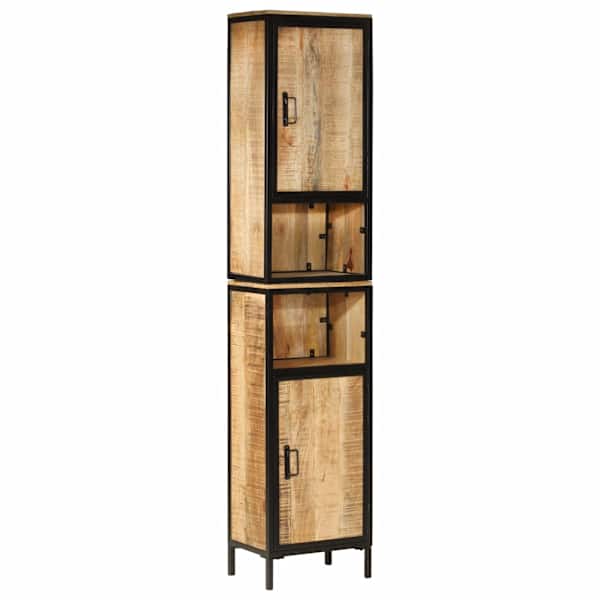 Vannitoakapp, 40 × 27 × 180 cm, raud ja mangopuit