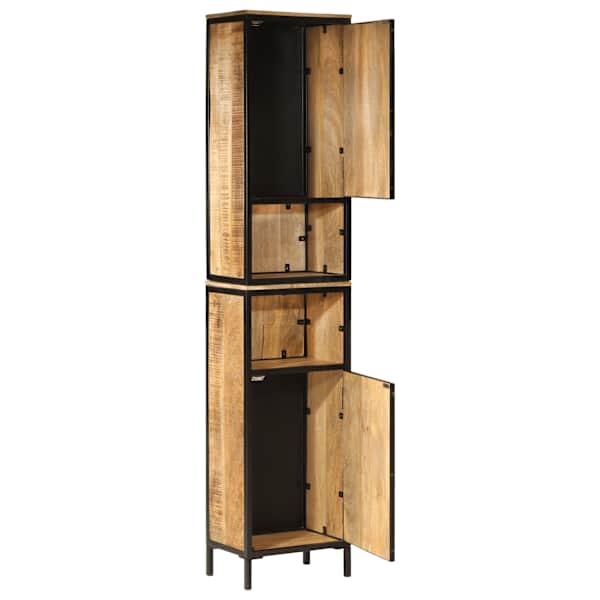 Vannitoakapp, 40 × 27 × 180 cm, raud ja mangopuit