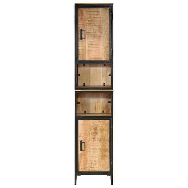 Vannitoakapp, 40 × 27 × 180 cm, raud ja mangopuit