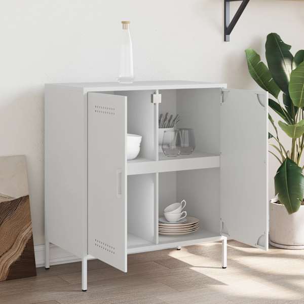 Puhvetkapp, valge, 68 × 39 × 79 cm, teras