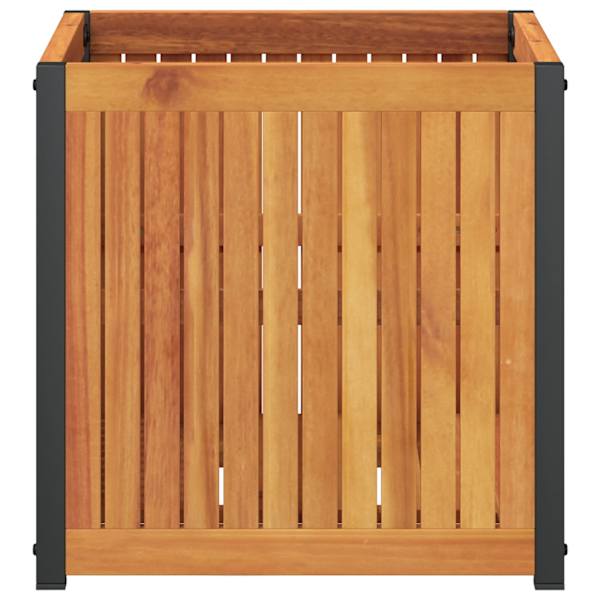 Taimekast 45 × 45 × 44 cm, õliviimistlusega akaatsiapuit, pulbervärvitud teras