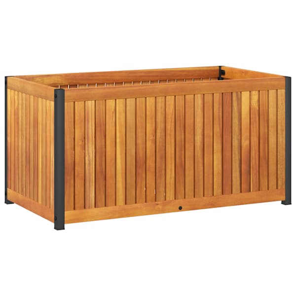 Taimekast 85 × 45 × 44 cm, õliviimistlusega akaatsiapuit, pulbervärvitud teras