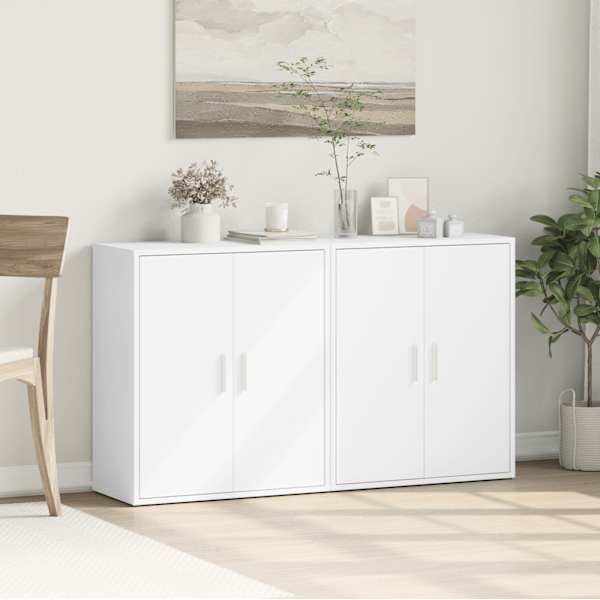 Puhvetkapid 2 tk, valge, 60 × 31 × 70 cm, tehispuit