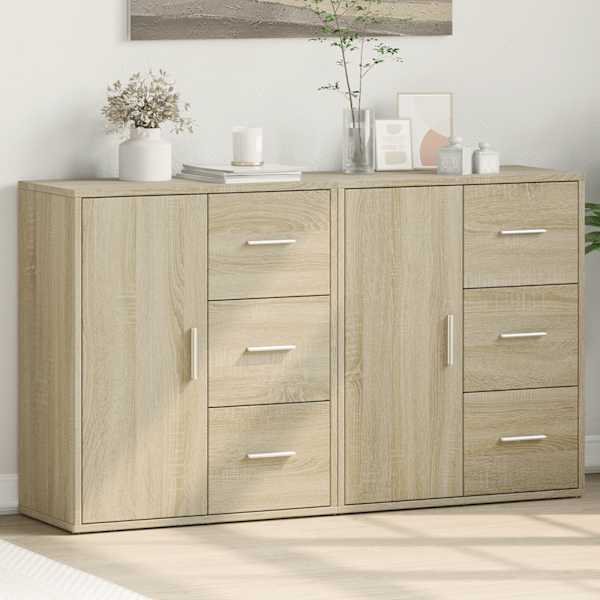 Puhvetkapid 2 tk, Sonoma tamm, 60 × 31 × 70 cm, tehispuit