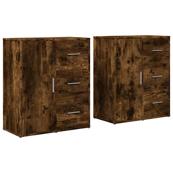 Puhvetkapid 2 tk, suitsutatud tamm, 60 × 31 × 70 cm, tehispuit