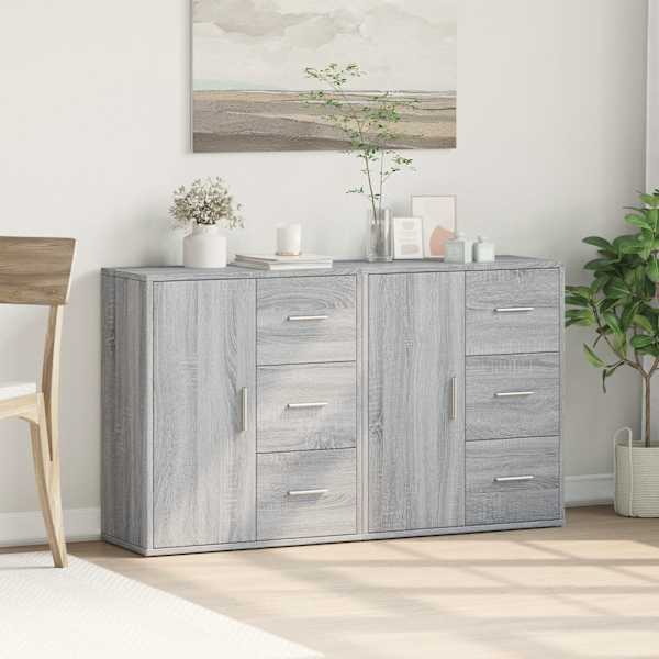 Puhvetkapid 2 tk, hall Sonoma tamm, 60 × 31 × 70 cm, tehispuit