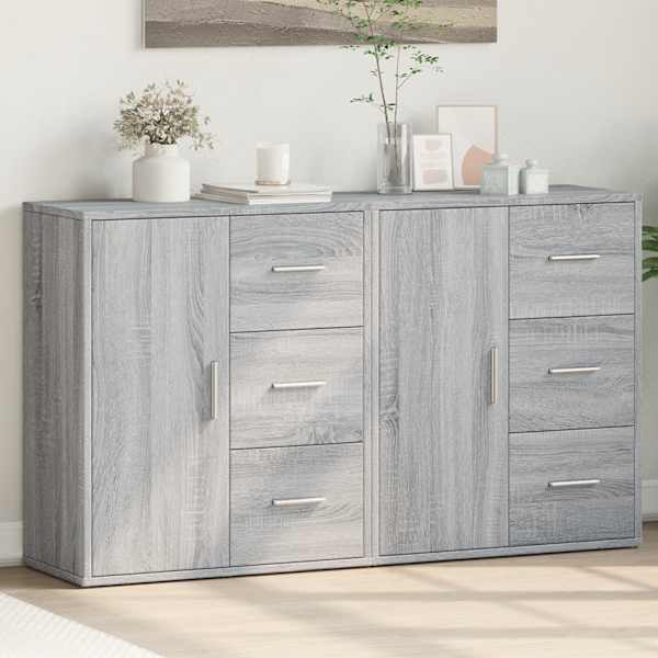 Puhvetkapid 2 tk, hall Sonoma tamm, 60 × 31 × 70 cm, tehispuit