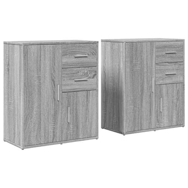 Puhvetkapid 2 tk, hall Sonoma tamm, 60 × 31 × 70 cm, tehispuit