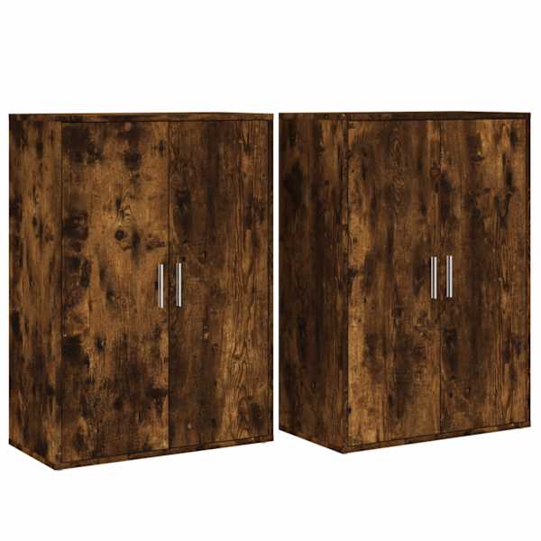 Puhvetkapid 2 tk, suitsutatud tamm, 60 × 31 × 84 cm, tehispuit