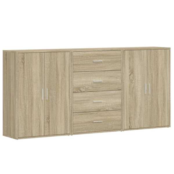 Puhvetkapid 3 tk, Sonoma tamm, 60 × 31 × 84 cm, tehispuit