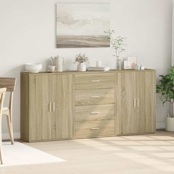 Puhvetkapid 3 tk, Sonoma tamm, 60 × 31 × 84 cm, tehispuit
