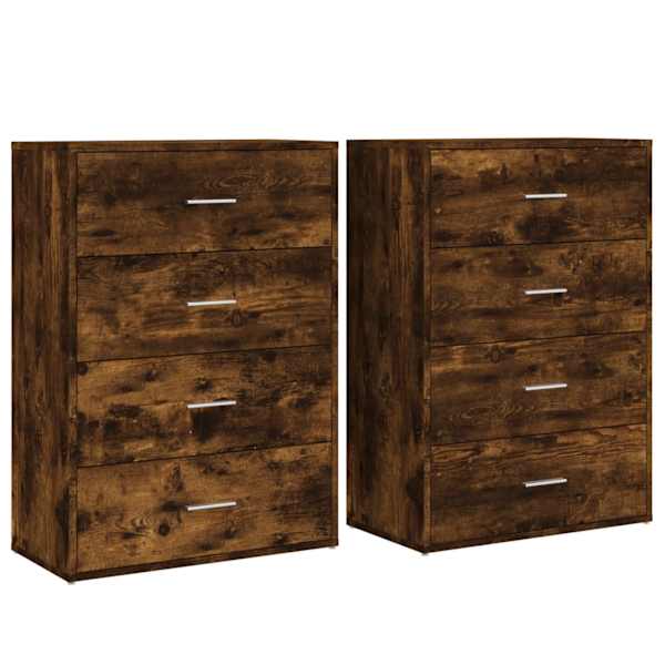 Puhvetkapid 2 tk, suitsutatud tamm, 60 × 31 × 84 cm, tehispuit