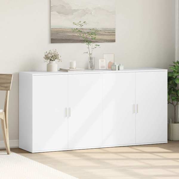 Puhvetkapid 2 tk, valge, 79 × 38 × 80 cm, tehispuit