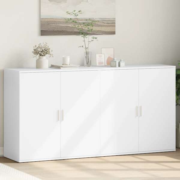 Puhvetkapid 2 tk, valge, 79 × 38 × 80 cm, tehispuit
