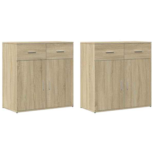 Puhvetkapid 2 tk, Sonoma tamm, 79 × 38 × 80 cm, tehispuit