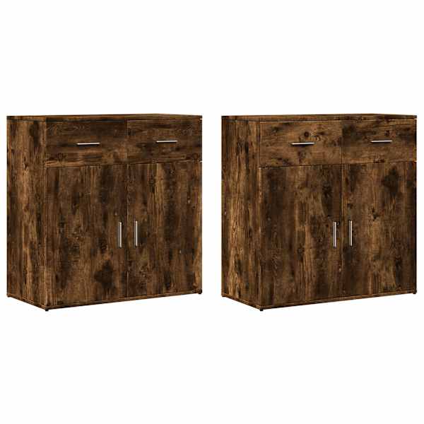 Puhvetkapid 2 tk, suitsutatud tamm, 79 × 38 × 80 cm, tehispuit