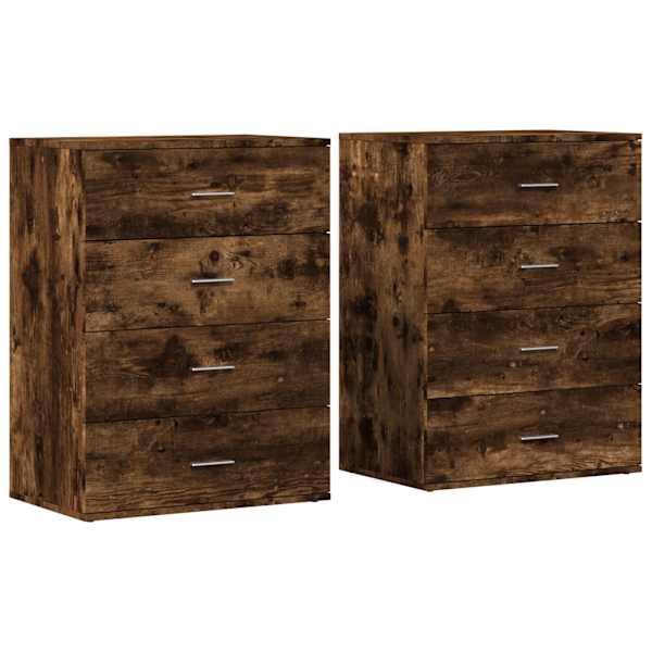 Puhvetkapid 2 tk, suitsutatud tamm, 60 × 39 × 80 cm, tehispuit