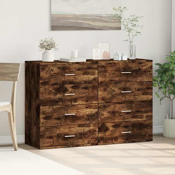 Puhvetkapid 2 tk, suitsutatud tamm, 60 × 39 × 80 cm, tehispuit