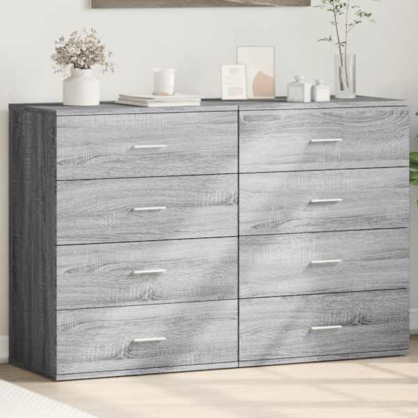 Puhvetkapid 2 tk, hall Sonoma tamm, 60 × 39 × 80 cm, tehispuit