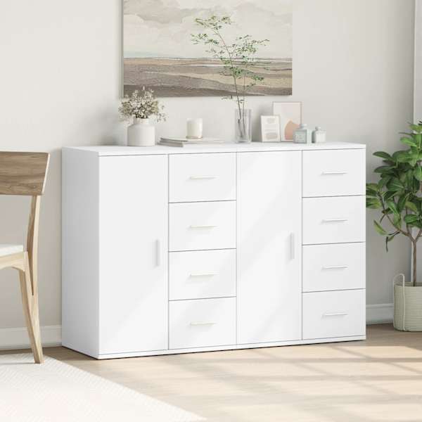 Puhvetkapid 2 tk, valge, 59 × 39 × 80 cm, tehispuit