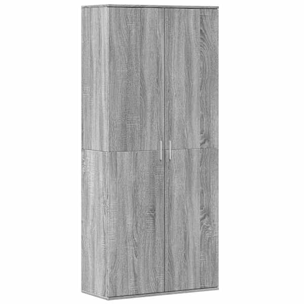 Kõrge kapp, hall Sonoma tamm, 80 × 35 × 180 cm, tehispuit