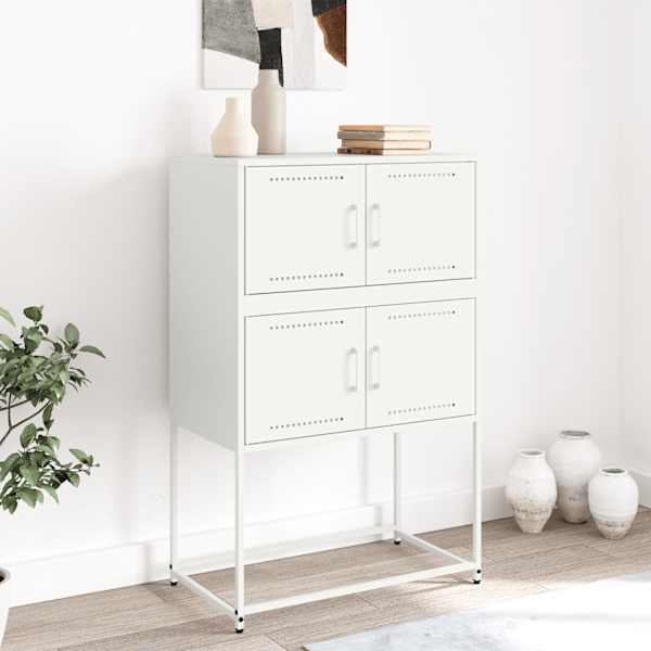 Puhvetkapp, valge, 68,5 × 38,5 × 107 cm, teras