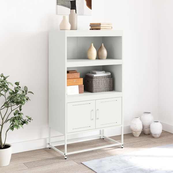 Kõrge kapp, valge, 68,5 × 38,5 × 123,5 cm, teras