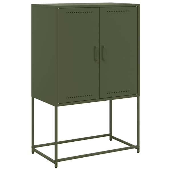 Kõrge kapp, oliiviroheline, 68,5 × 38,5 × 107 cm, teras