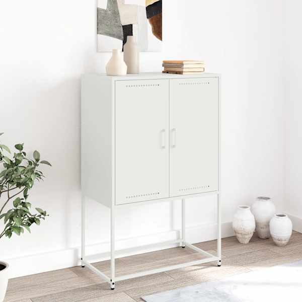 Kõrge kapp, valge, 68,5 × 38,5 × 107 cm, teras