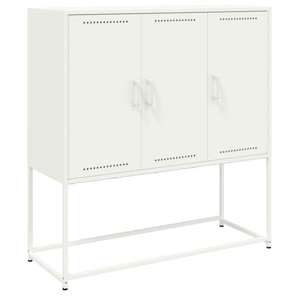 Kõrge kapp, valge, 100,5 × 39 × 107 cm, teras